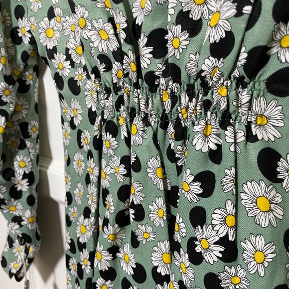 NWT SANDRO Angele Ruched Printed Daisy Mini Dress - Size 40 - Picture 8 of 14